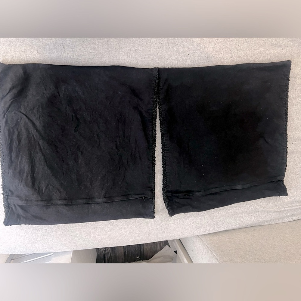 Coterie Brooklyn Caruso, All Black, Boucle pillow cover size 20”x20” set of two - Picture 8 of 8